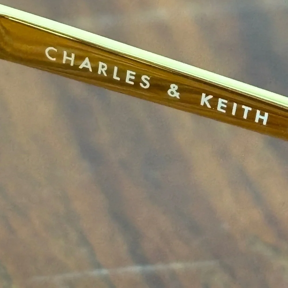 Charles & Keith Gold Butterfly Swarovski Crystal Sunglasses CK3-71280532 Brown‎
